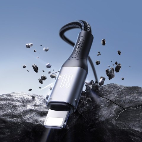 Kabel przewód S-A28 z oplotem USB-C - Lightning 30W 1m - czarny JOYROOM