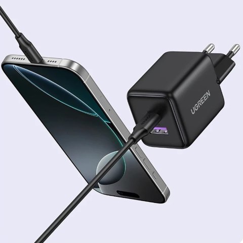Ładowarka sieciowa X516 GaN USB-A USB-C 30W - szara UGREEN