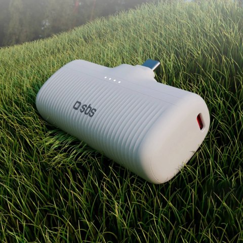 Powerbank EcoPower 5000 mAh 10W z wbudowanym portem USB-C - biały SBS