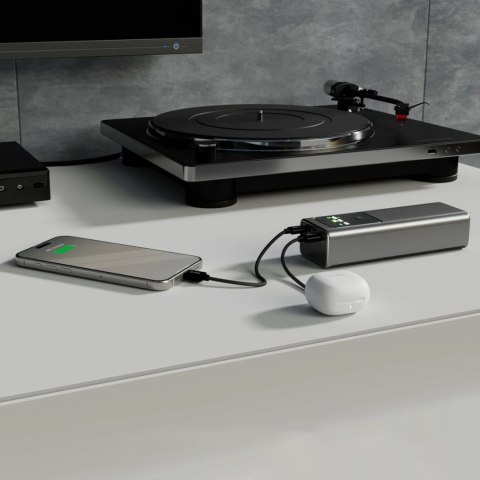 Powerbank z wyświetlaczem 20000mAh PD 100W LCD - szary SBS