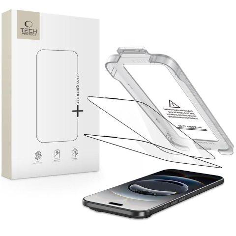 Szkło hartowane na iPhone 17 Air z aplikatorem Quick Set+ czarne - 2 szt. Tech-Protect