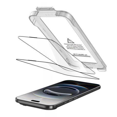 Szkło hartowane na iPhone 17 Air z aplikatorem Quick Set+ czarne - 2 szt. Tech-Protect