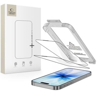 Szkło hartowane na iPhone 17 z aplikatorem Quick Set+ czarne - 2 szt. Tech-Protect
