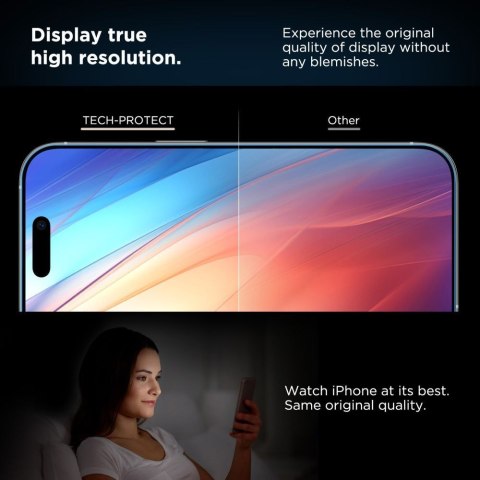Szkło hartowane na iPhone 17 z aplikatorem Quick Set+ czarne - 2 szt. Tech-Protect