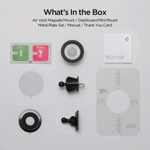 Uchwyt samochodowy do telefonu na kokpit kratkę MagSafe MFT13 - czarny SPIGEN