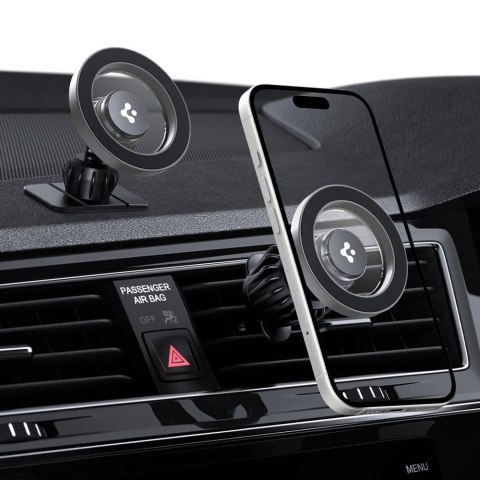 Uchwyt samochodowy do telefonu na kokpit kratkę MagSafe MFT13 - srebrny SPIGEN