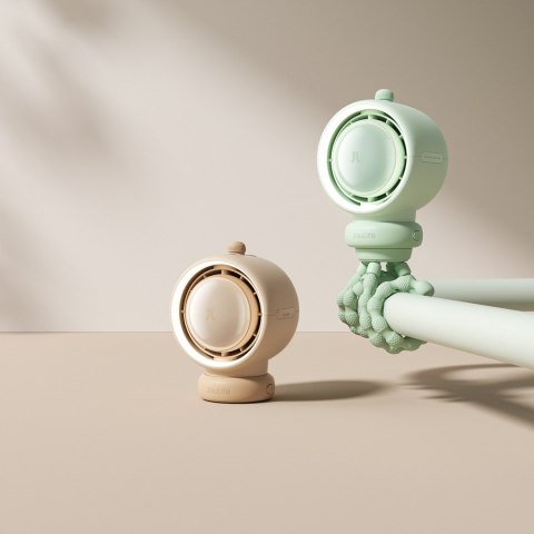 Wentylator mini wiatrak z elastycznymi nóżkami filtrem 5000mAh - zielony Jisulife