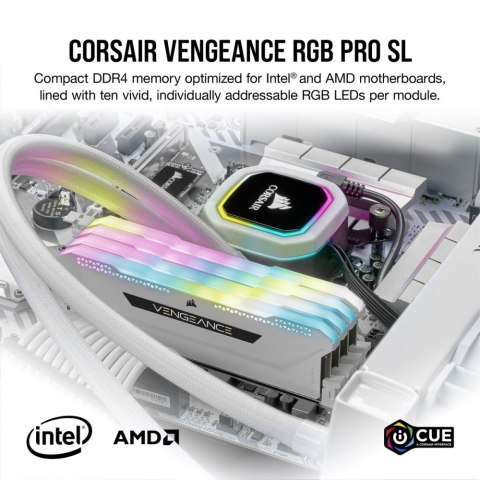 Pamięć DDR4 Vengeance RGB PRO SL 16GB/3200(2*8GB) biały Corsair