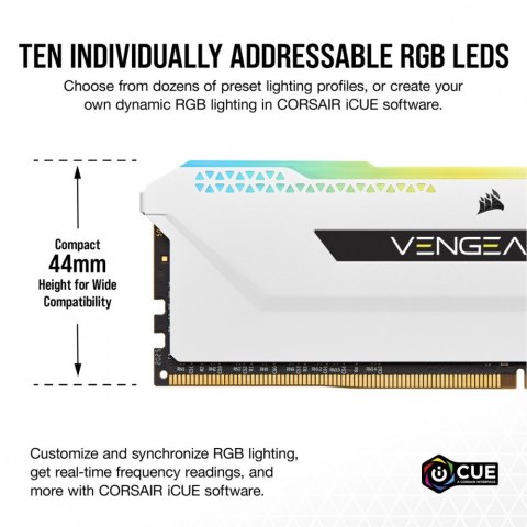 Pamięć DDR4 Vengeance RGB PRO SL 16GB/3200(2*8GB) biały Corsair