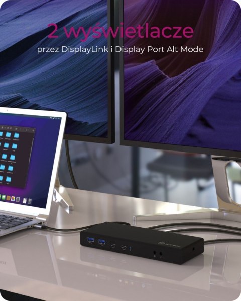 Stacja dokująca IB-DK2245AC 13w1, 2xDP,2xHDI,USB, LAN, USB-C, PD do 60W IcyBox