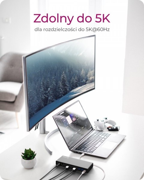 Stacja dokująca IB-DK2245AC 13w1, 2xDP,2xHDI,USB, LAN, USB-C, PD do 60W IcyBox