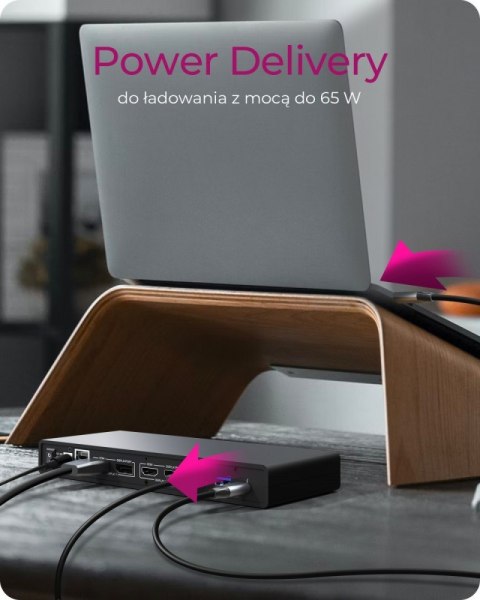 Stacja dokująca IB-DK2245AC 13w1, 2xDP,2xHDI,USB, LAN, USB-C, PD do 60W IcyBox
