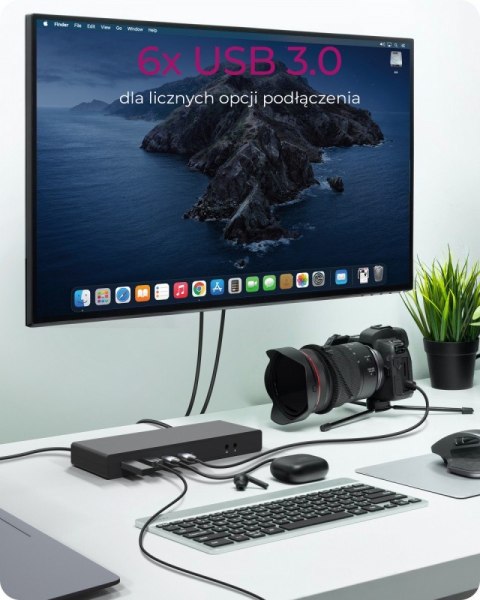 Stacja dokująca IB-DK2245AC 13w1, 2xDP,2xHDI,USB, LAN, USB-C, PD do 60W IcyBox