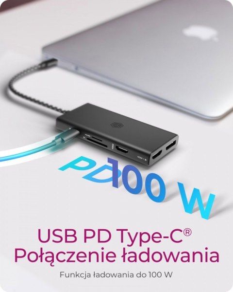Stacja dokująca IB-DK4011-CPD 9in1,HDMI,DP,CR,TYPE-C IcyBox