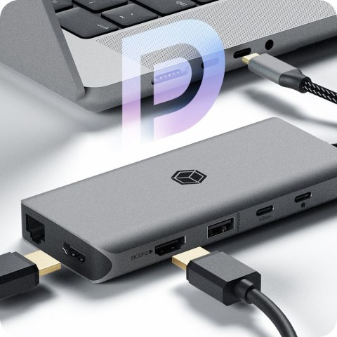 Stacja dokująca IB-DK4061-CPD 12w1,2xHDMI, PD 100W IcyBox