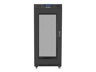 Szafa instalacyjna RACK stojąca 19 15U 800X1000 czarna drzwi perforowane LCD( FLAT PACK) Lanberg