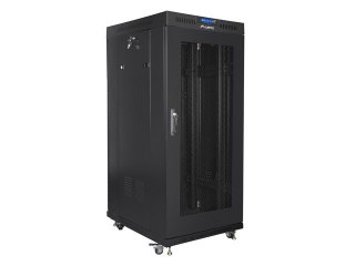 Szafa instalacyjna RACK stojąca 19 15U 800X1000 czarna drzwi perforowane LCD( FLAT PACK) Lanberg