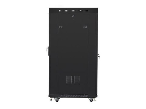 Szafa instalacyjna RACK stojąca 19 15U 800X1000 czarna drzwi perforowane LCD( FLAT PACK) Lanberg