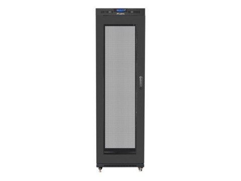 Szafa instalacyjna rack stojąca 19 42U 600x800 czarna, drzwi perforowane lcd (flat pack) Lanberg