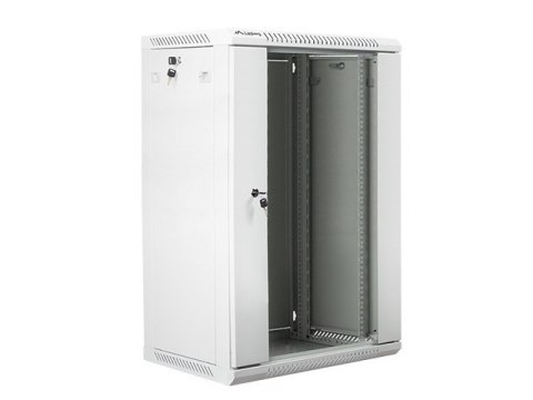 Szafa instalacyjna wisząca 19 cali 18U 600X450mm szara (drzwi szklane) Lanberg