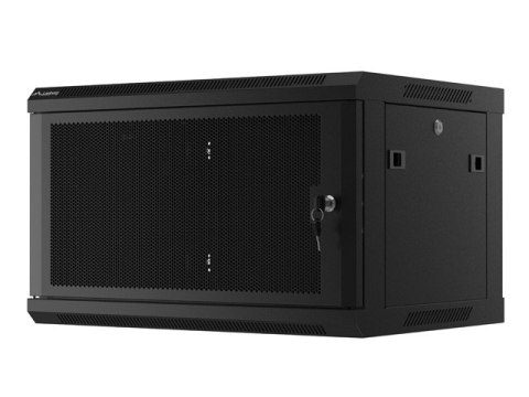 Szafa wisząca 19 cali 6U 600x450 drzwi perforowane (flat pack) czarna Lanberg