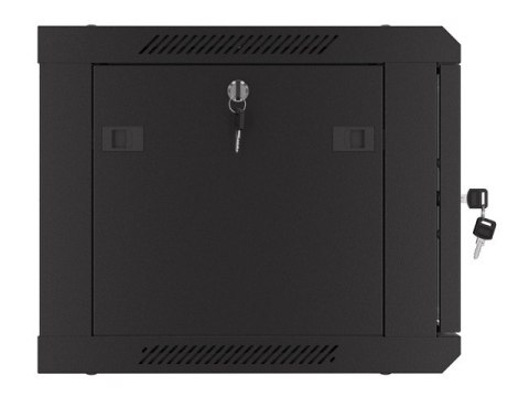 Szafa wisząca 19 cali 6U 600x450 drzwi perforowane (flat pack) czarna Lanberg