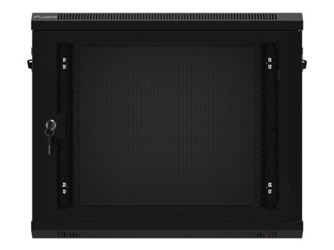 Szafa wisząca 19 cali 9U 600x450 drzwi perforowane (flat pack) czarna Lanberg