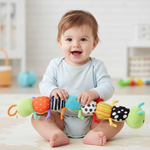 Zabawka interaktywna sensoryczna dla niemowląt gąsienica pluszowa muzyczna Kik Sp. z o. o. Sp. k.