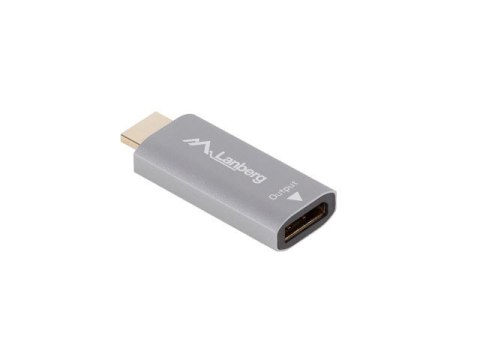 Adapter HDMI(M)-Displayport(F)4K srebrny Lanberg