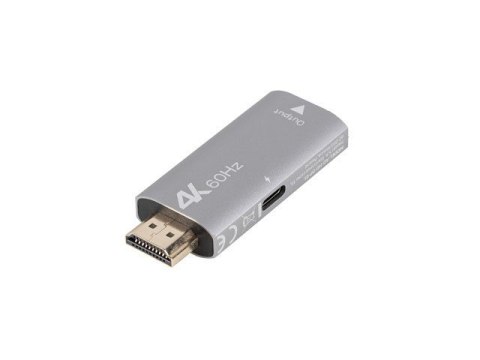 Adapter HDMI(M)-Displayport(F)4K srebrny Lanberg