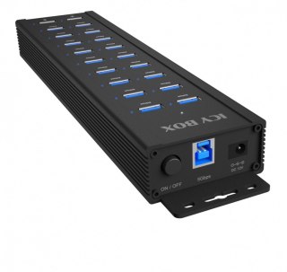 Hub IB-HUB1720-U3 20 port HUB, 96 WATT PSU, 18 x USB-A Port,2 x USB port do ładowania IcyBox