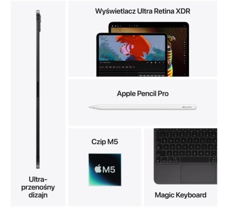 IPad Pro 11-calowy Wi-Fi + Cellular 256 GB ze standardowym szkłem - Srebrny Apple