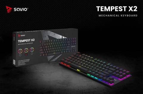 Klawiatura mechaniczna RGB Tempest X2 Outemu Brown Savio
