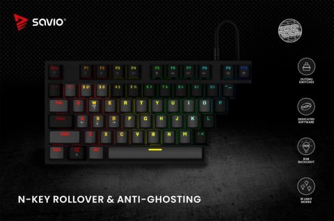 Klawiatura mechaniczna RGB Tempest X2 Outemu Brown Savio