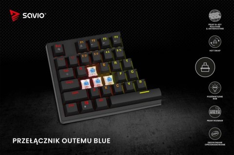 Klawiatura mechaniczna STYX Outemu Blue Hot Swap RGB Savio