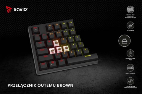 Klawiatura mechaniczna STYX Outemu Brown Hot Swap RGB Savio