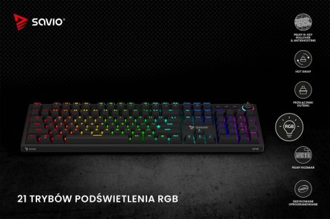 Klawiatura mechaniczna STYX Outemu Brown Hot Swap RGB Savio