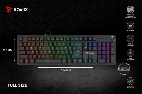 Klawiatura mechaniczna STYX Outemu Brown Hot Swap RGB Savio