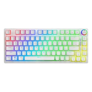 Klawiatura mechaniczna bezprzewodowa SAVIO PHENIX WHITE Gateron Yellow, Pudding Savio