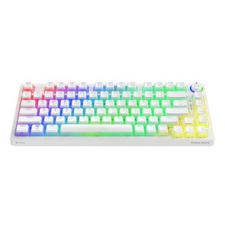 Klawiatura mechaniczna bezprzewodowa SAVIO PHENIX WHITE Gateron Yellow, Pudding Savio