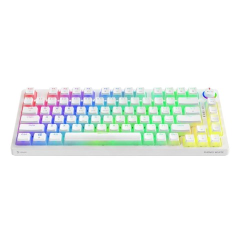 Klawiatura mechaniczna bezprzewodowa SAVIO PHENIX WHITE Gateron Yellow, Pudding Savio