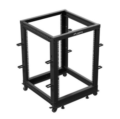 Stojak Open rack 19 cali 15U 600x600-1100 regulowany czarny Lanberg