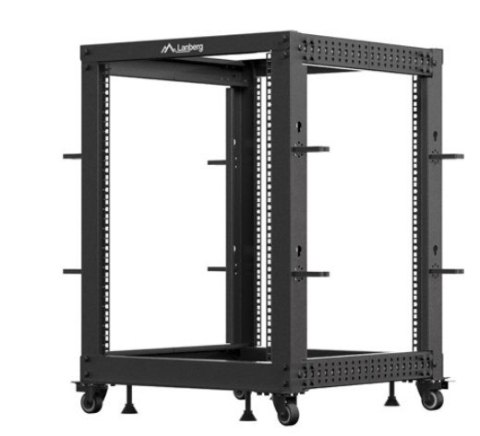 Stojak Open rack 19 cali 15U 600x600-1100 regulowany czarny Lanberg