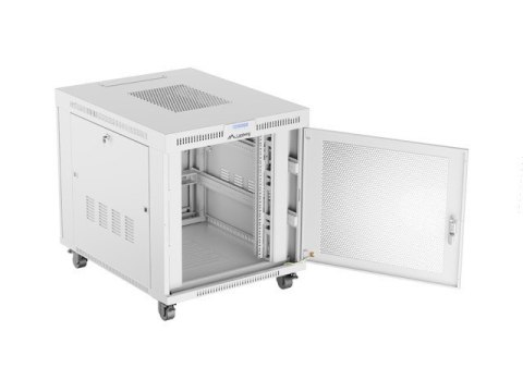 Szafa instalacyjna rack stojąca 19 cali 15U 800x1000 drzwi perforowane LCD szara (Flat pack) Lanberg