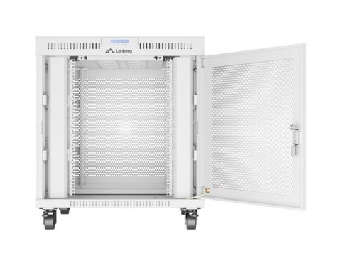 Szafa instalacyjna rack stojąca 19 cali 15U 800x1000 drzwi perforowane LCD szara (Flat pack) Lanberg