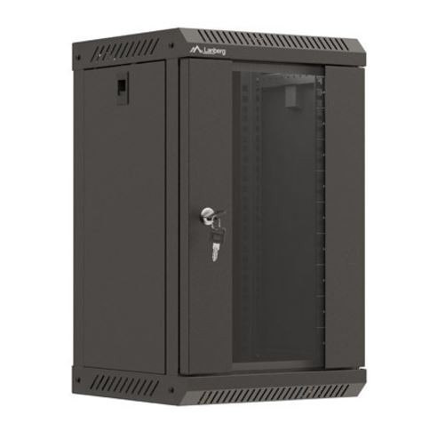Szafa instalacyjna rack wisząca 10 cali 9U 300x300 czarna Lanberg