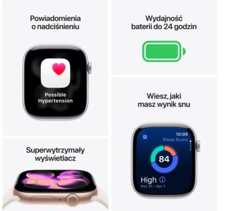 Watch Series 11 GPS + Cellular, koperta 42 mm z tytanu w kolorze naturalnym, pasek sportowy w kolorze górskiej szarości - rozmia Apple
