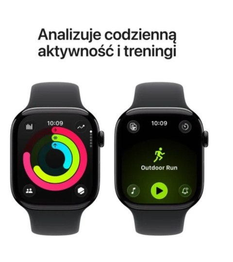 Watch Series 11 GPS + Cellular, koperta 42 mm z tytanu w kolorze naturalnym, pasek sportowy w kolorze górskiej szarości - rozmia Apple