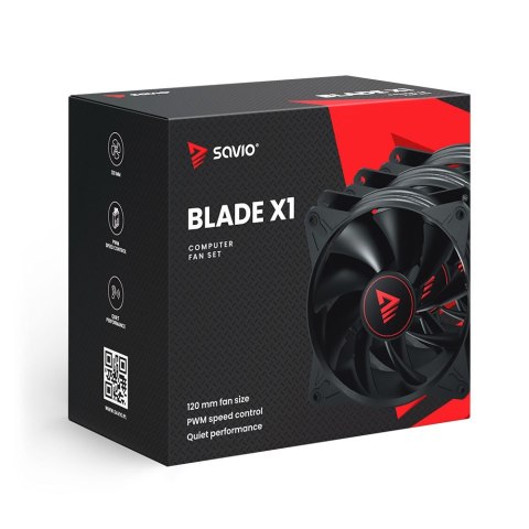 Zestaw wentylatorów BLADE 3 x 120mm 4-pin PWM Savio