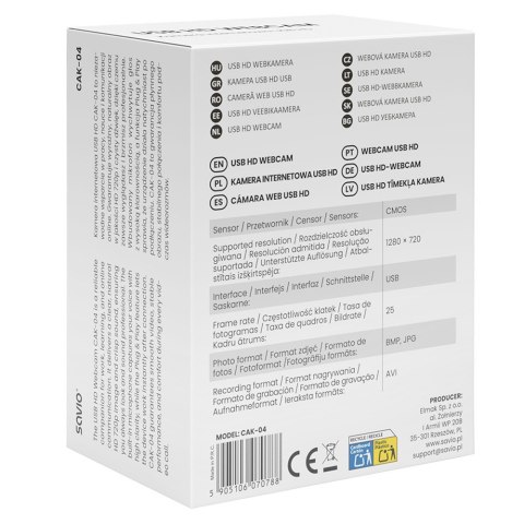 Kamera internetowa USB HD CAK-04 Savio